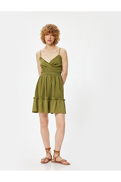 chinese dress ladies HUDFERG Women's Square Neck Solid Pleated Design Long Sleeve Double Hem A Line  Mini Dress (Green, S) at Amazon Women's Clothing store