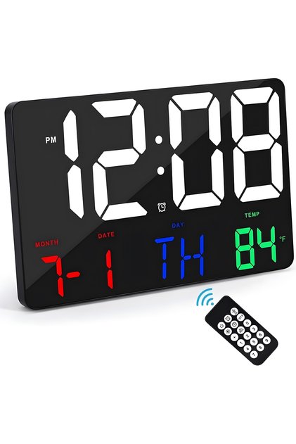 Dijital Duvar Saati Renkli Uzaktan Kumandalı Hd LED Ekran