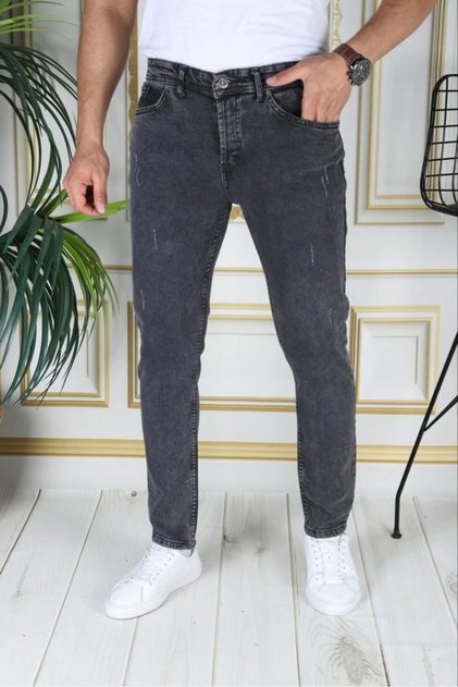 Men's Denim Trousers Smoked Regular Fit Lycra Stretch Jean Smoked Gray