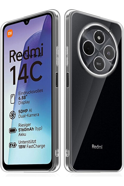 m.tk moveteck Xiaomi Redmi 14C Kılıf Kamera Korumalı Yumuşak