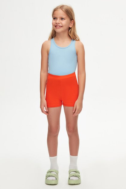 Orange Basic Girls' Dance Shorts
