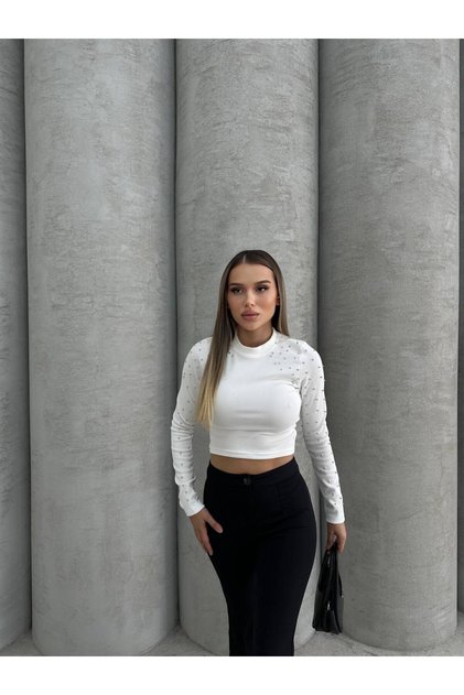 KADIN DÜŞÜK OMUZ CROP BLUZ HYN-58005