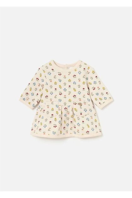 Baby Girl Printed Dress Beige