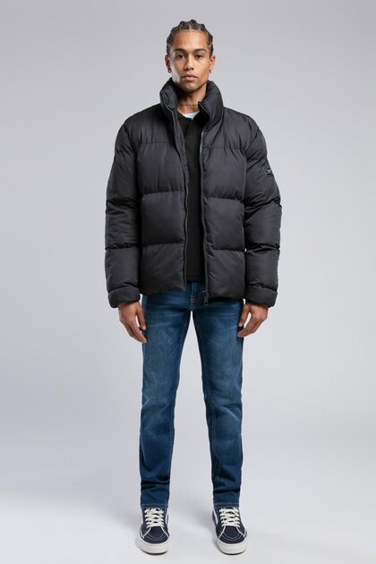 Bruce men's Mock Neck puffer jacket navy blue