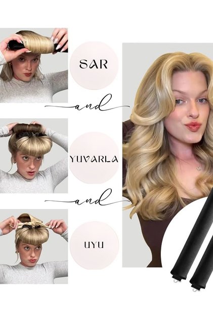 Hair Sausage Velvet Hair Styler Velvet Hair Curlers Women's Tongs Heatless Hair Styling 3-Pack