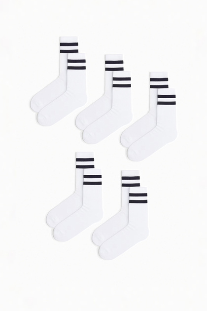 5-Piece Towel Sole (Thick Sole) Throat Rubber Knitted Knitwear Seamless Tennis Socks