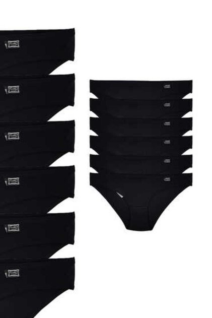 Women's Elastane Plain Bikini 12 Pack Black