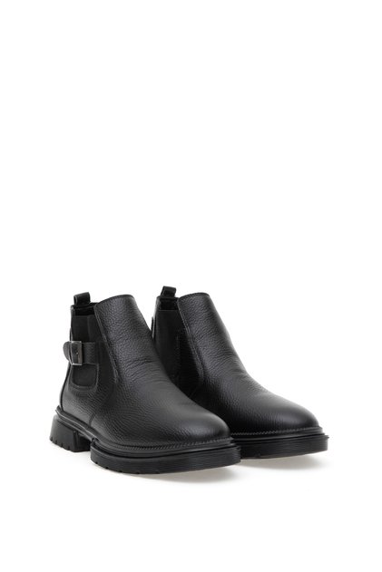 Black 100% Leather Boots 50298490-Vr046