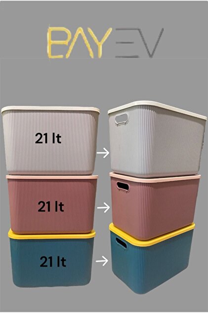 Bayev 3 Adet Mix 21 Lt Storage Çok Amaçlı Dolap Içi Düzenleyici