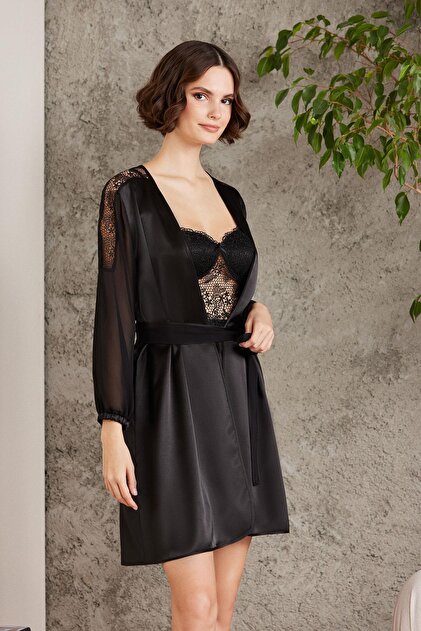 Pierre Cardin Saten Altılı Gelin Çeyiz Seti - 6005 Siyah - Fiyatı
