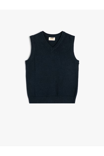 V-Neck Sleeveless Cotton Basic Sweater