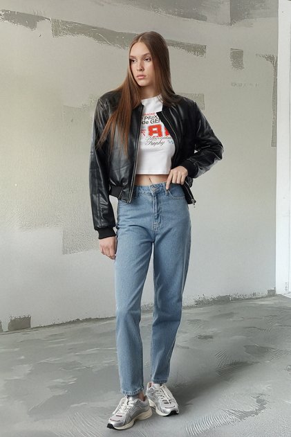 Modré High Bel Mom Jeans TWOSS20JE0108