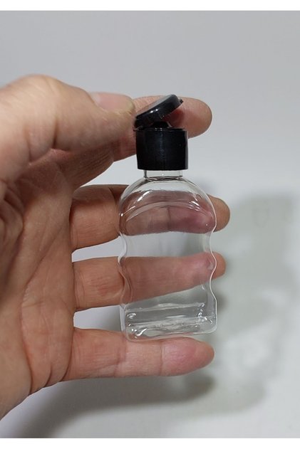 Flip Top Kapaklı Est Likit Mürekkep Dezenfektan Kolonya Boş Şişesi 10 Adet 50 ml