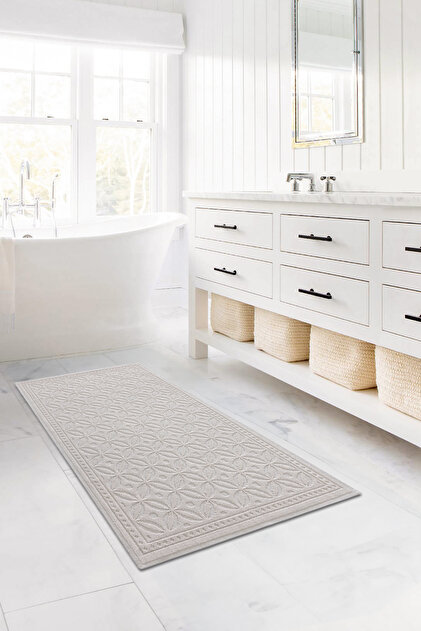 Koza Home Segura Peluş Banyo Paspası 2'li Kaydırmaz Taban Krem