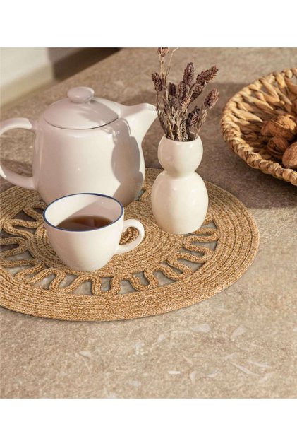 Cesta American Service Handmade Cotton Natural Jute Knitted Decorative Supla 37x37cm 9024