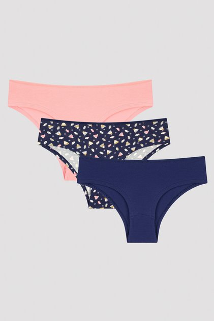 Multicolored 3-Piece Hipster Panties