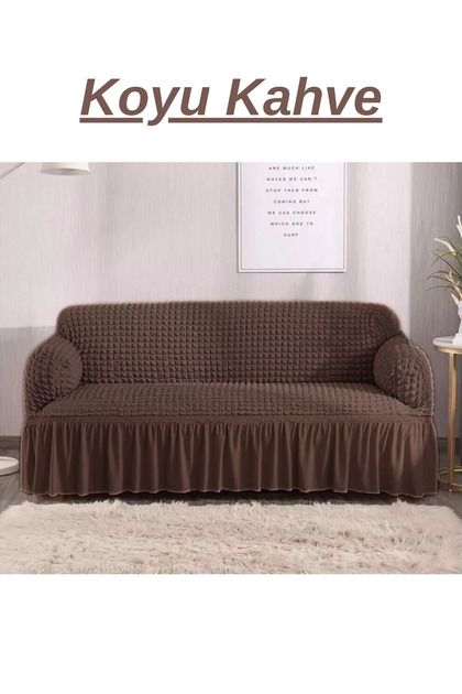 Bürümcük 3-Seater Sofa Cover. Stretch Stretch Elasticated Sofa Bed Couch Cover with Skirt