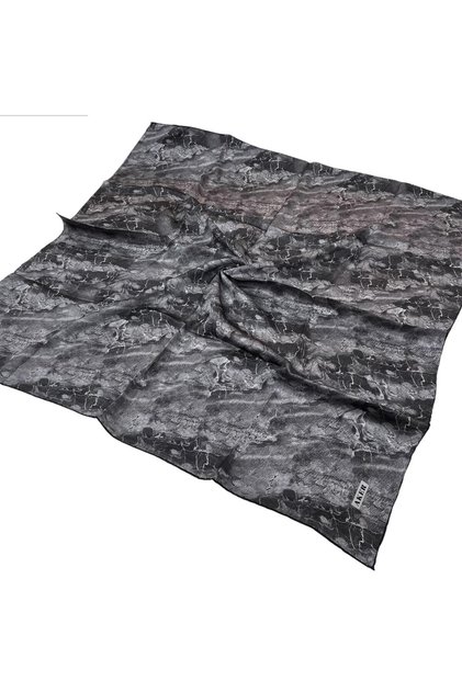 Silk Scarf - 8925713-912 Gray Anthracite Twill