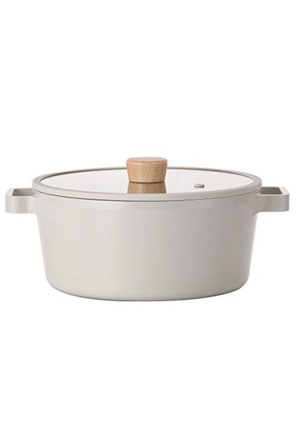 ,Fika,Cooking Pot,22cm,integrated handle,Glass lid,Suitable Stovetop & Induction,Off White