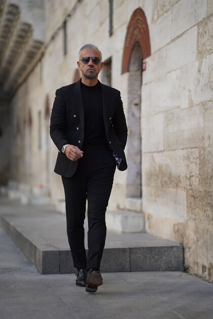 Siyah Tek Ceket Slim Fit