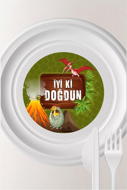 Dinosaur Concept Plate Sticker (Label) 15-Pack * Adhesive Paper