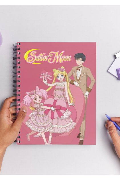 دفتر ملاحظات حلزوني من Sailor Moon Usagi مقاس A5 (50 ورقة)