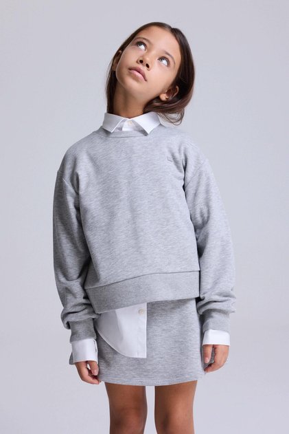 (Kids Girl) Loose Fit Şardonsuz Sweatshirt