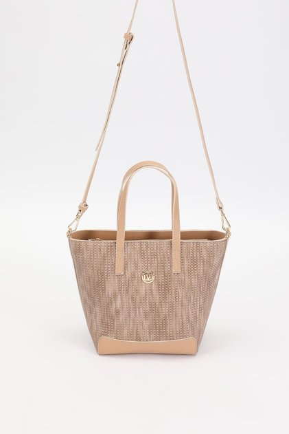 Mink - Nude Straw Pattern Handbag