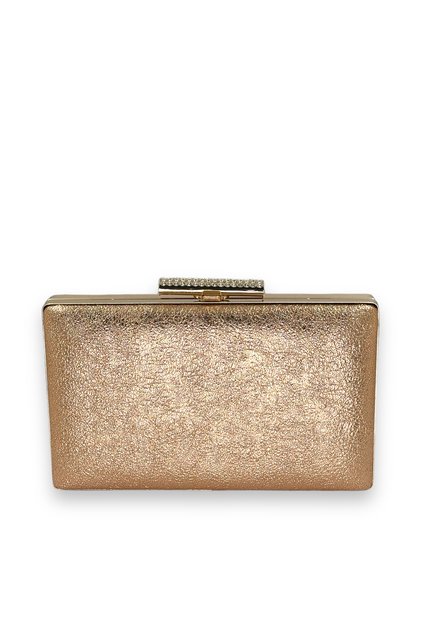 Rosegold Crystal Patterned Evening Dress Bag , Matte Leather 2026 Fashion Metal Strappy , Stylish Evening Wedding Engagement Clutch