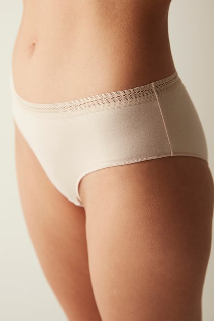 Easy Cotton Trim Beige Hipster Panties
