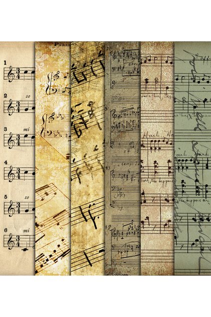 Note Themed Gift Package Paper (35X50 cm 6 Pieces)