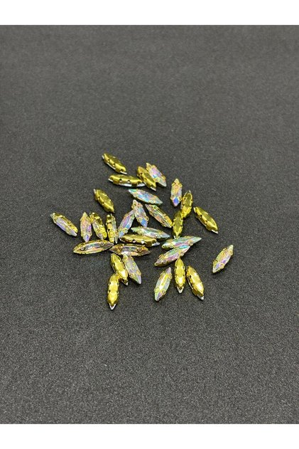 4X15 mm Shuttle Gold Case Janjan Crystal Stone Planting Case Stone (50 Pcs)
