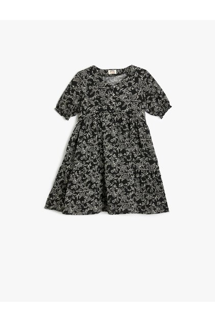 Floral Dress Short Sleeve Cotton