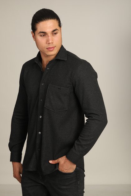 Regular Fit Çıtçıtlı Oduncu