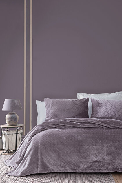 Belly Single Blanket Bedspread Set - Ash Purple