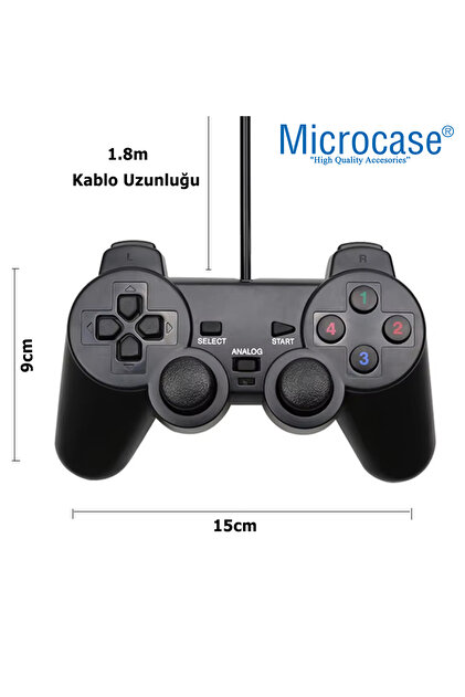 Microcase Ps3 Ps4 Usb Kablolu Titreşimli Pc Konsol Oyun Kolu