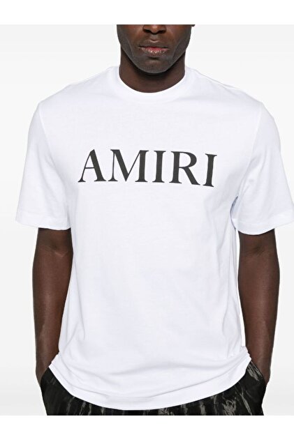 Amiri Core Logo Loose Fit White T-Shirt- Trendyol