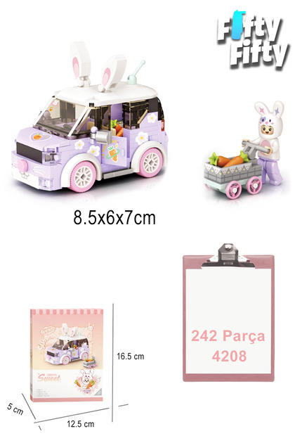 Vagonlife LOZ Mini Block Serisi/ Mor Araba -LZ4208 (242 Parça