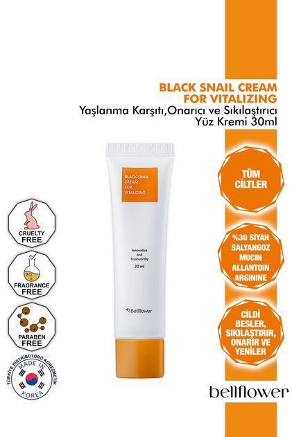 %30 Siyah Salyangoz ve Hyaluron İçeren Yenileyici, Onarıcı, Nemlendirici, Yaşlanma Karşıtı Krem 30ml