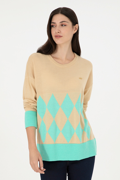 Women's Sand Crew Neck Sweater 50291623-Vr085