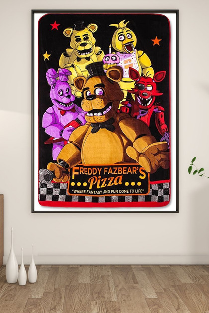 BS BASKI A3 SİYAH ÇERÇEVELİ FREDDY FAZBEAR'S BASKILI TABLO