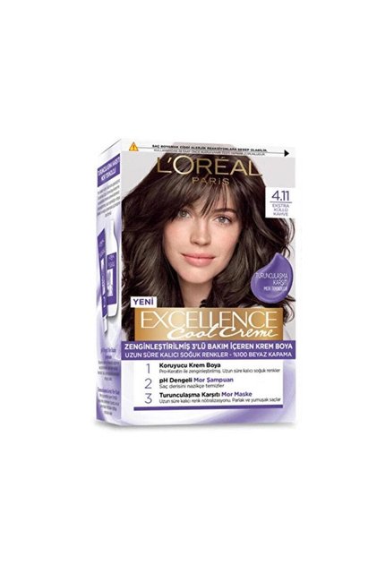 Excellence Cool Creme Saç Boyası – 4.11 Ekstra Küllü Kahve