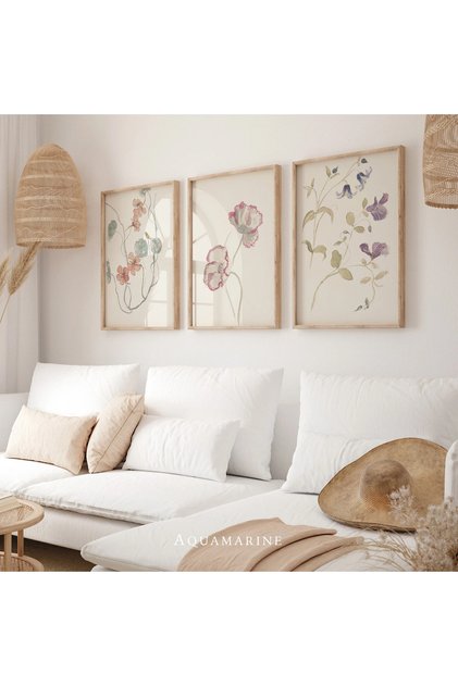 Wooden Framed 3 Piece Abstract Painting Home Home Living Room Bedroom Balcony Decor Qmrc45