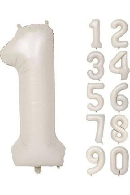 1 Yaş 74 Cm Krem Rakam Folyo Balonu Büyük Boy
