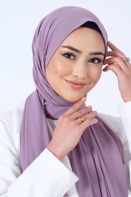 Asian Shawl Dark Lilac (a Thin Delicate Non-Ironing Comfortable Fabric Custom and Everyday)