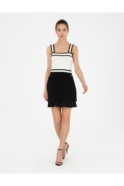 Black A-Line Woven Skirt 50284024 -Vr046