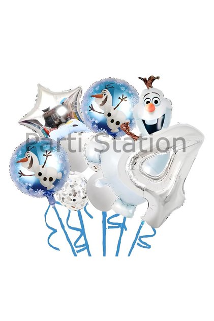 4 Years Old Frozen Elsa Olaf Frozen Balloon Set - Birthday Foil