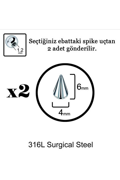 Spike Piercing Ucu Cerrahi Çelik Piercing Topu (2 adet)