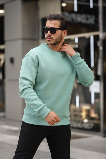 Erkek Bisiklet Yaka Regular Fit Basic Sweatshirt ÇAĞLA