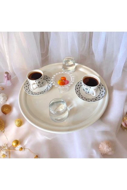 Metal Presentation Tray, Coffee Tray, Tea Tray, 30 cm Round Tray